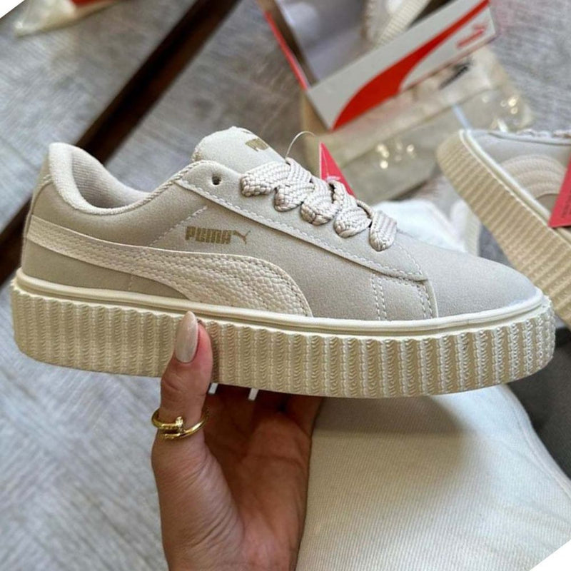 Puma Suede Plataforma - Branco Acizentado