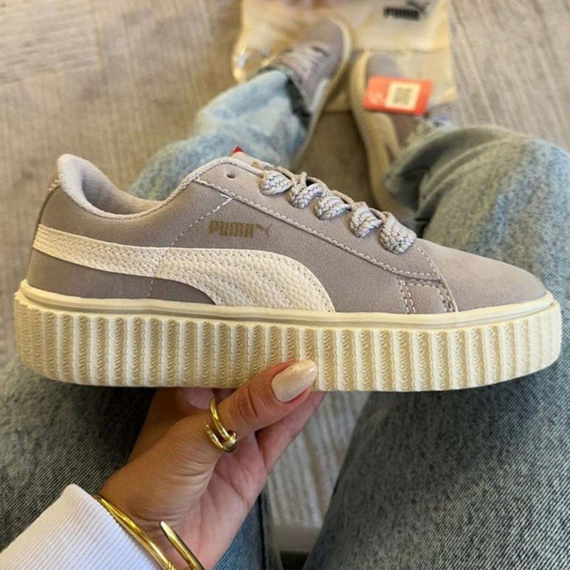 Puma Suede Plataforma - Cinza Nude